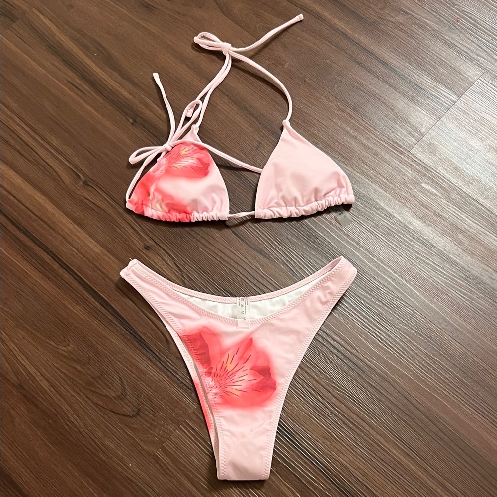 Pink Floral Bikini Set